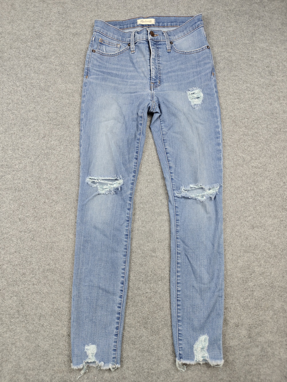 Madewell Pants Womens 28 Blue High-Rise Skinny Distressed Ankle Stretch